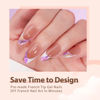 Picture of BTArtboxnails French Tip Gel Nail Tips Almond Medium - 300pcs Brown Soft Gel Nail Tips, Unltra Fit French Tip Press On Nails 15 Sizes, No Need to File 3 in 1 X Coat Tips with Pre-applied Tip Primer & Base Coat Cover, Soak Off French Tip Gel Nails Press On for Nail Extensions