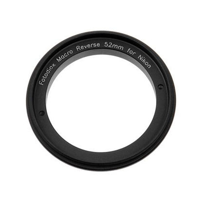 Picture of Fotodiox RB2A 52mm Filter Thread Lens, Macro Reverse Ring Camera Mount Adapter, for Nikon D1, D1H, D1X, D2H, D2X, D2Hs, D2Xs, D3, D3X, D3s, D4, D100, D200, D300, D300S, D700, D800, D800E, D40, D50, D60, D70, D70S, D80, D40X, D90, D3000, D3100, D3200, D5000, D5100, D7000, Fuji S1, S2, S3, S5