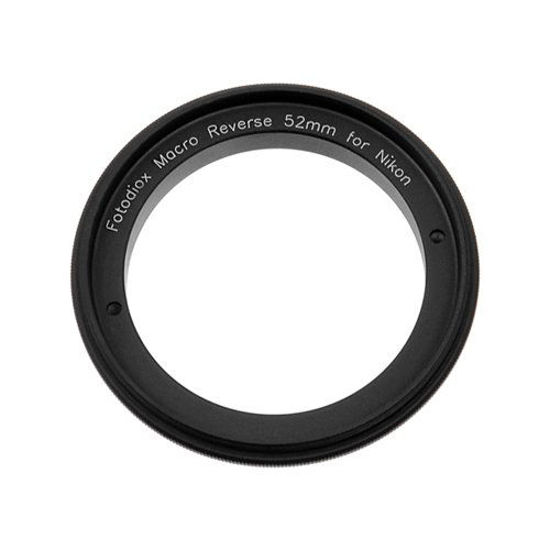 Picture of Fotodiox RB2A 52mm Filter Thread Lens, Macro Reverse Ring Camera Mount Adapter, for Nikon D1, D1H, D1X, D2H, D2X, D2Hs, D2Xs, D3, D3X, D3s, D4, D100, D200, D300, D300S, D700, D800, D800E, D40, D50, D60, D70, D70S, D80, D40X, D90, D3000, D3100, D3200, D5000, D5100, D7000, Fuji S1, S2, S3, S5