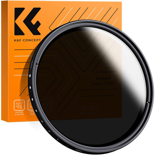 Picture of K&F Concept 49mm Variable ND2-ND400 ND Lens Filter (1-9 Stops) for Camera Lens, Adjustable Neutral Density Filter with Microfiber Cleaning Cloth (B-Series)