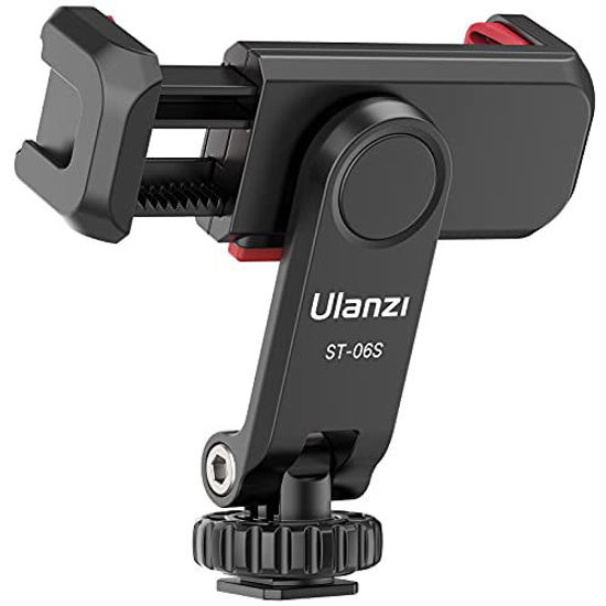 Picture of Phone Tripod Mount Holder for iPhone - ULANZI ST-06S Camera Hot Shoe Phone Mount 2 Cold Shoe Phone Holder Compatible for iPhone Android Sony Canon DJI Ronin S/SC Zhiyun Gimbals