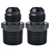 Picture of EVIL ENERGY 10AN Male Flare to 3/4" NPT Pipe Fitting Adapter Aluminum Straight Black 2PCS