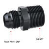 Picture of EVIL ENERGY 10AN Male Flare to 3/4" NPT Pipe Fitting Adapter Aluminum Straight Black 2PCS