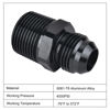 Picture of EVIL ENERGY 10AN Male Flare to 3/4" NPT Pipe Fitting Adapter Aluminum Straight Black 2PCS