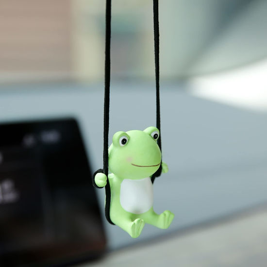 Picture of YGMONER Super Cute Swinging Frog Car Mirror Hanging Ornament Car Interior Accessories (Frog)