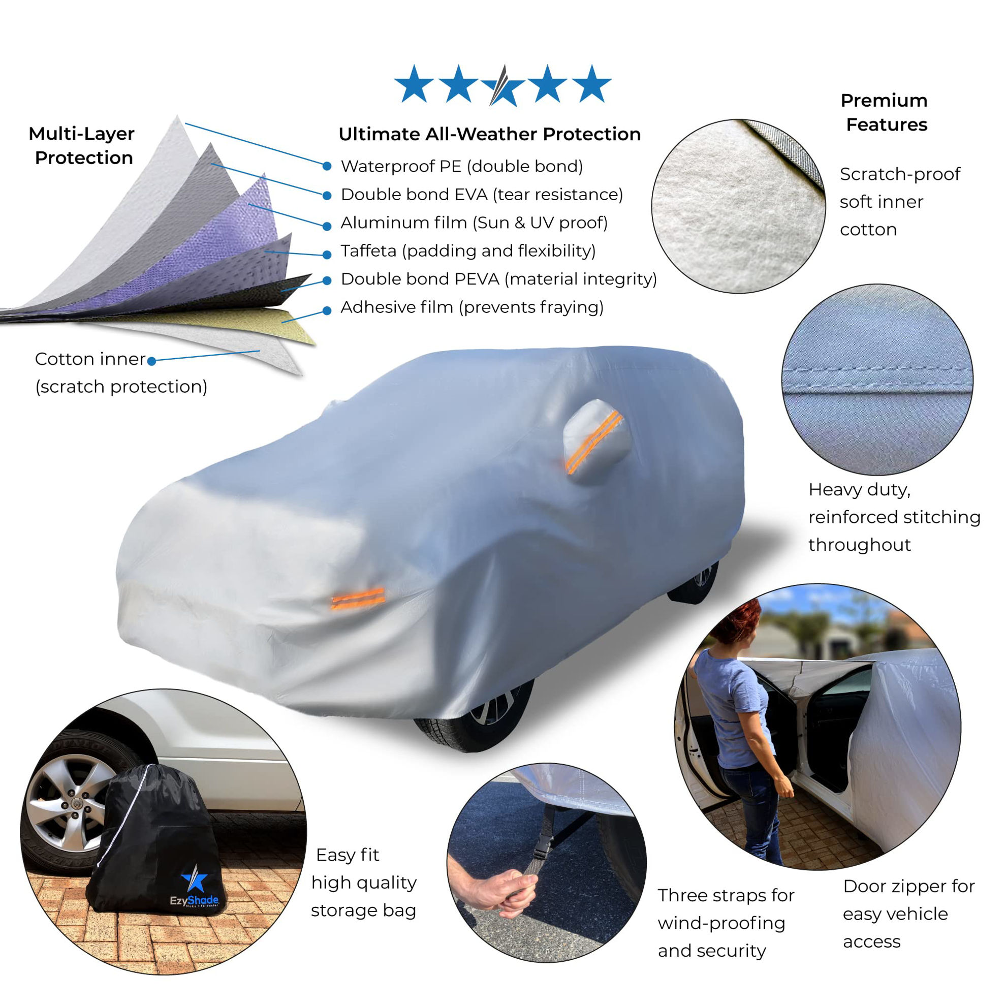 Getuscart- Ezyshade 10-layer Suv Car Cover Waterproof All Weather. See 