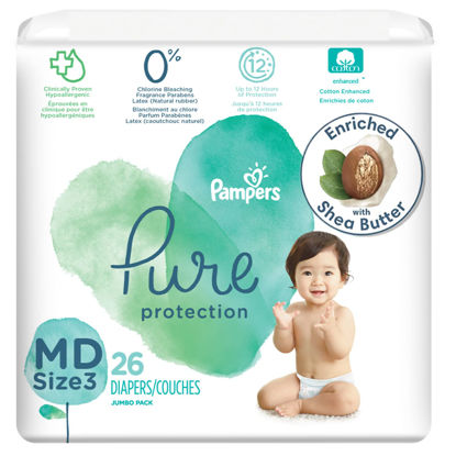 Picture of Diapers Size 3, 26 Count - Pampers Pure Protection Disposable Diapers