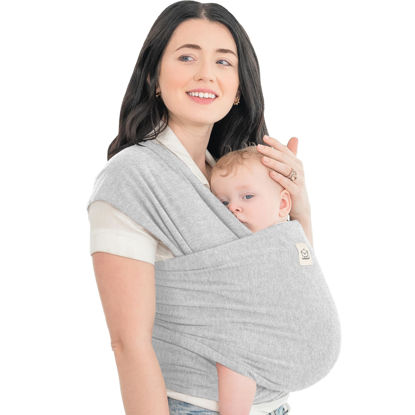 Picture of KeaBabies Baby Wrap Carrier - All in 1 Original Breathable Baby Sling, Lightweight,Hands Free Baby Carrier Sling, Baby Carrier Wrap, Baby Carriers for Newborn, Infant Baby Wraps Carrier(Light Heather)