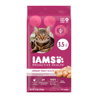 Picture of IAMS PROACTIVE HEALTH Adult Urinary Tract Healthy Dry Cat Food with Chicken Cat Kibble, 3.5 lb. Bag
