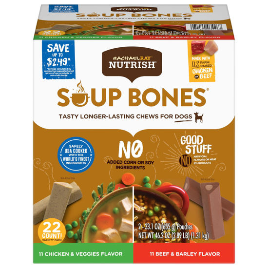 Picture of Rachael Ray Nutrish Soup Bones Long Lasting Dog Chews Variety Pack, 22 Count (Pack of 1)