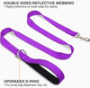 Picture of Joytale Double-Sided Reflective Dog Leash, 6 FT/5 FT/4 FT, Padded Handle Nylon Dogs Leashes for Medium & Large Dogs Walking, Purple, 5FT