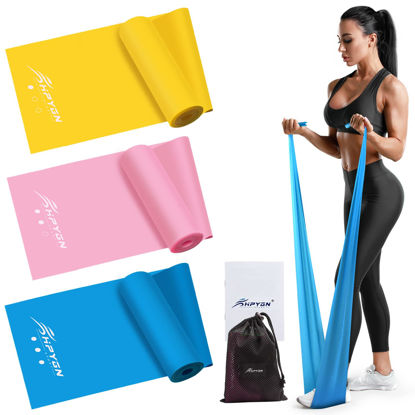 Picture of HPYGN Resistance Bands Women, Elastic Exercise Bands 6.9 ft Long Stretch Bands for Physical Therapy Yoga Pilates at Home or The Gym Workouts Strength Training