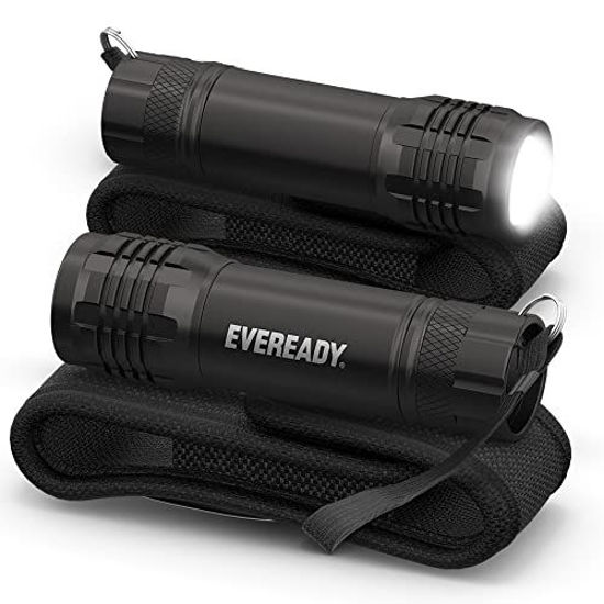 Picture of Eveready LED Tactical Flashlights S300 with Holsters (2-Pack), Rugged & Compact Flash Lights, IPX4 Water Resistant - Camping Accessories, Outdoor Gear, Emergency Flashlights