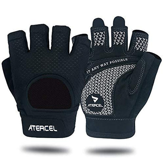 Picture of ATERCEL Weight Lifting Gloves Full Palm Protection, Workout Gloves for Gym, Cycling, Exercise, Breathable, Super Lightweight for Men and Women(Black, X-Large)