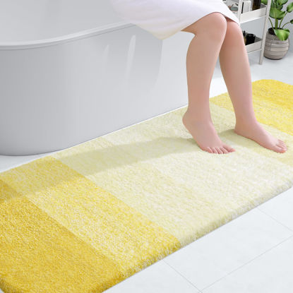 Color&Geometry Super Absorbent Quick Dry Bath Mat- 17x27.5 Non Slip Grey  Bathroom Rug- Non Shedding Easy Clean Thin Bath Rugs for Bathroom Floor