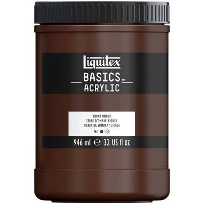 Picture of Liquitex BASICS Acrylic Paint, 946ml (32-oz) Jar, Burnt Umber, 1 Quarts (Pack of 1)