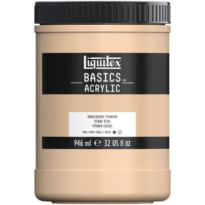 Picture of Liquitex BASICS Acrylic Paint, 946ml (32-oz) Jar, Unbleached Titanium, 1 Quarts (Pack of 1)