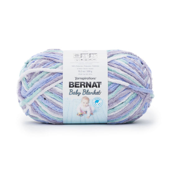 Picture of Bernat Baby Blanket 300g Posy Purple Yarn - 1 Pack of 300g/10.5oz - Polyester - 10 Super Bulky - Knitting/Crochet