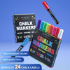 Picture of Durable Chalk Markers - 8 Color and 24 Labels - Dry & Wet Erase Marker Pens - Chalkboad Markers for Kids, Liquid Chalk Markers Erasbale, Window Markers for Car Glass Washable, Reversible Tips