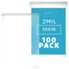 Picture of GPI PACK Of 100 13" x 18" CLEAR PLASTIC RECLOSABLE ZIP BAGS - Bulk 2 mil Thick Strong & Durable Poly Baggies With Resealable Zip Top Lock For Travel, Storage, Packaging & Shipping.