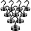 Picture of MIKEDE Magnetic Hooks, 40Lbs Strong Neodymium Black Magnet Hook for Hanging, Heavy Duty Magnetic Hooks Classroom Must Have, Magnet with Hooks for Home, Kitchen, Workplace, School - Pack of 10