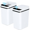 Picture of Anborry Bathroom Trash Cans with Lid 2 Pack 2.2 Gallon Touchless Automatic Motion Sensor Small Slim Garbage Can, Smart Electric Narrow Waterproof Garbage Bin for Bedroom Office Kitchen (White)