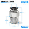 Picture of TAILONZ PNEUMATIC Male Straight 1/8 Inch Tube OD x 1/8 Inch NPT Thread Push to Connect Fitting PC-1/8-N1 (Pack of 10)