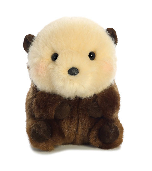 Picture of Aurora® Round Rolly Pet™ Smiles Sea Otter™ Stuffed Animal - Adorable Companions - On-The-Go Fun - Brown 5 Inches