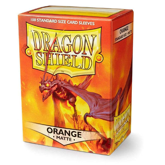 Picture of Dragon Shield Matte Orange Standard Size 100 ct Card Sleeves Individual Pack