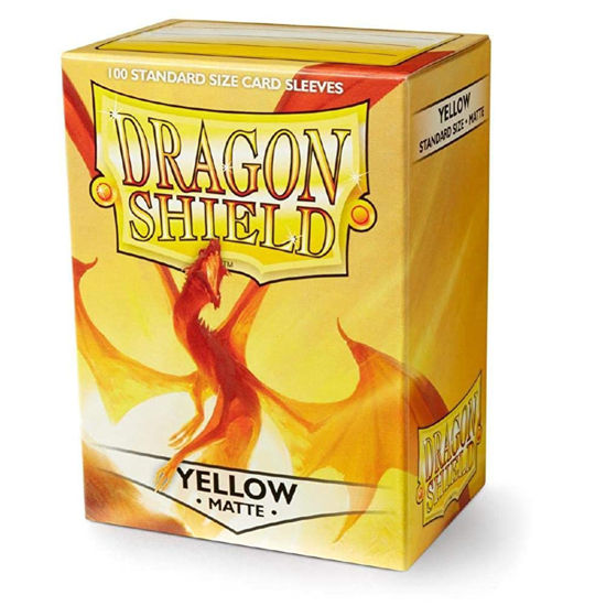 Picture of Dragon Shield Matte Yellow Standard Size 100 ct Card Sleeves Individual Pack