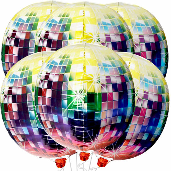 Picture of KatchOn, Big Disco Ball Balloons - 22 Inch, Pack of 6 | Disco Balloons, 80s Party Decorations | Neon Balloons, Disco Party Decorations | 70s Balloons, 70s Party Decorations | Dance Party Decorations