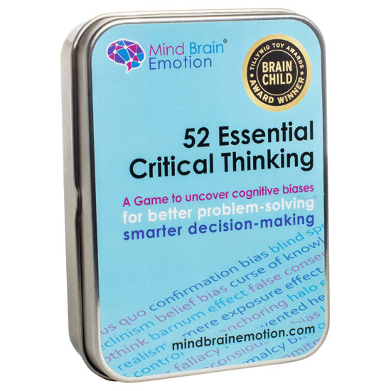 Picture of 52 Essential Critical Thinking: Flash Cards for Problem Solving & Decision Making, Smart Games to Detect Cognitive Biases in Speech, Debate, Writing, Media, for Teens & Adults - by Harvard Educator