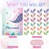 Picture of WERNNSAI Pin The Tail on The Mermaid Game - 21'' x 28'' Mermaid Party Game 24Pcs Reusable Tails Sticker Party Supplies for Kids Girls Birthday Party Favor Sets