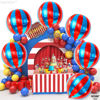 Picture of Big, Red and Blue Carnival Balloons - Pack of 6, Circus Decorations | 22 Inch 360 Degree 4D Red Blue Balloons | Carnival Theme Party Decorations | Circus Theme Party Decorations | Carnival Decorations