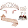 Picture of 70th Birthday Decorations for Women,70th Birthday Sash,Crown/Tiara,Candles,Cake Toppers.70th Birthday Gifts for Women,70th Birthday Decorations Gifts Idea