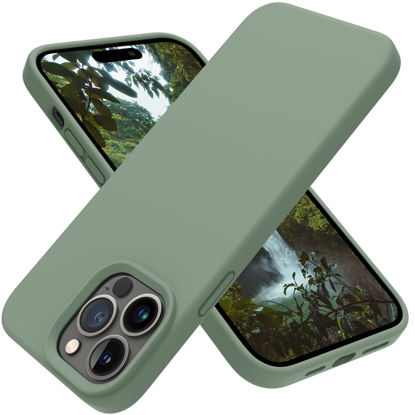 Picture of OTOFLY Designed for iPhone 14 Pro Max Case, Silicone Shockproof Slim Thin Phone Case for iPhone 14 Pro Max 6.7 inch (Calke Green)