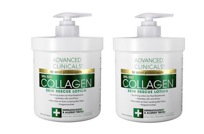 Picture of Advanced Clinicals Collagen Cream Moisturizer Body Lotion & Face Cream | Dry Skin Rescue Collagen Lotion | Skin Tightening Cream | Skin Firming + Tightening Lotion | Body Skin Care Products, 2-Pack