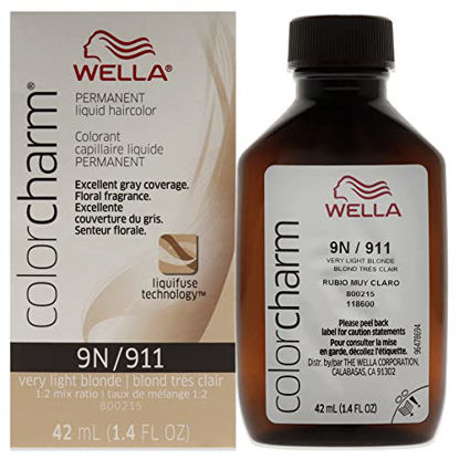 Picture of WELLA Color Charm Permanent Liquid Hair Color for Gray Coverage, 9N Very Light Blonde