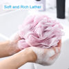 Picture of AmazerBath Loofah Sponge 75g/Piece, Exfoliating Bath Sponge Body Scrubber, Large Loofa Set of 4 - White Grey-Pink-Army Green-Green