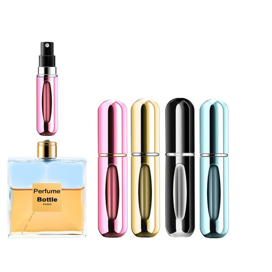 Picture of Yamadura Mini Refillable Perfume Portable Atomizer Bottle Refillable Perfume Spray, Refill Pump Case for Traveling and Outgoing (5ml, 4 Pack) 4