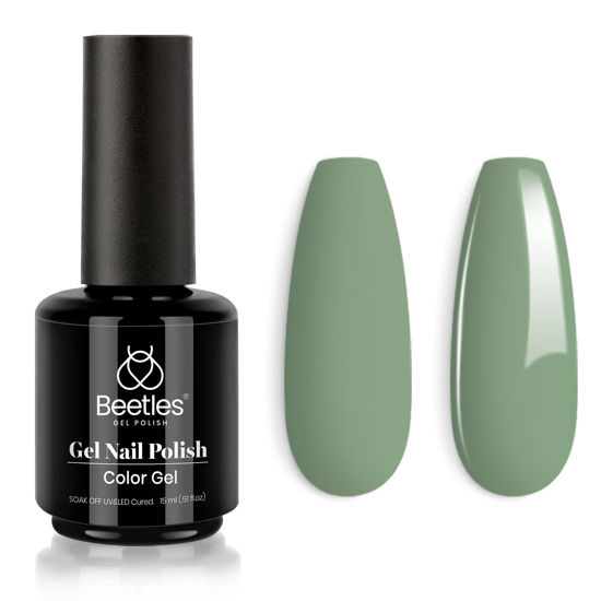 Picture of Beetles Eucalyptus Green/Sage Green Color Gel Nail Polish 15ml , Soak Off U V LED Nail Lamp Gel Polish Nail Art Manicure Salon DIY Home 0.5Oz Gift for Women