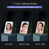 Picture of Rechargeable Travel Lighted Makeup Vanity Mirror with PU Leather Cover,Portable Travel Makeup Mirror with lights,3 Color Lighting,Touch Sensor Dimmable, Light Up Tabletop Cosmetic Mirror Folding White