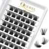 Picture of QUEWEL Cluster Lashes 72 Pcs Wide Stem Individual Lashes C/D Curl 8-16mm Length DIY Eyelash Extension False Eyelashes Natural&Mega Styles Soft for Personal Makeup Use at Home (Mega-C-12)