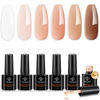 Picture of modelones Builder Nail Gel 8-in-1, 6 Colors Gel Builder Set for Nails, Nude Brown Hard Gel Builder Extension Color Gel Nail Strengthener Base Gel Rhinestone False Nail Tips Glue Gel in a Bottle