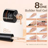 Picture of modelones Builder Nail Gel 8-in-1, 6 Colors Gel Builder Set for Nails, Nude Brown Hard Gel Builder Extension Color Gel Nail Strengthener Base Gel Rhinestone False Nail Tips Glue Gel in a Bottle