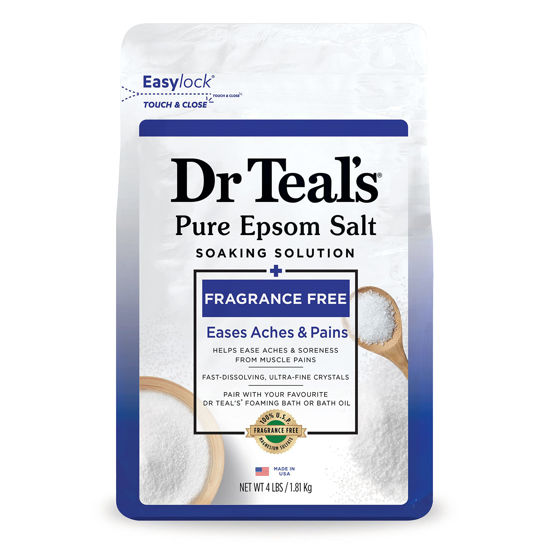 Picture of Dr Teal's Pure Epsom Salt Soak, Fragrance Free, 4 lbs (Packaging May Vary)