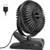 Picture of HONYIN 720° Rotation Small Desk & Clip on Fan with Sturdy Clamp, 3 Speeds, Quiet Little Personal Cooling Fan by USB Plug In, for Bedroom Office Desktop Treadmill