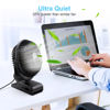 Picture of HONYIN 720° Rotation Small Desk & Clip on Fan with Sturdy Clamp, 3 Speeds, Quiet Little Personal Cooling Fan by USB Plug In, for Bedroom Office Desktop Treadmill