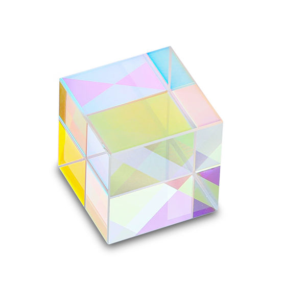 Picture of 25mm Optical Glass X-Cube Prism RGB Dispersion Prism Physics and Decoration Light Spectrum Educational Model Photography Props