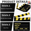 Picture of BBTO 10 Pieces Movie Film Clap Board, 7 x 8 Inch Cardboard Movie Clapboard Movie Directors Clapper Writable Cut Action Scene Board for Movies Films Photo Props(Gold)